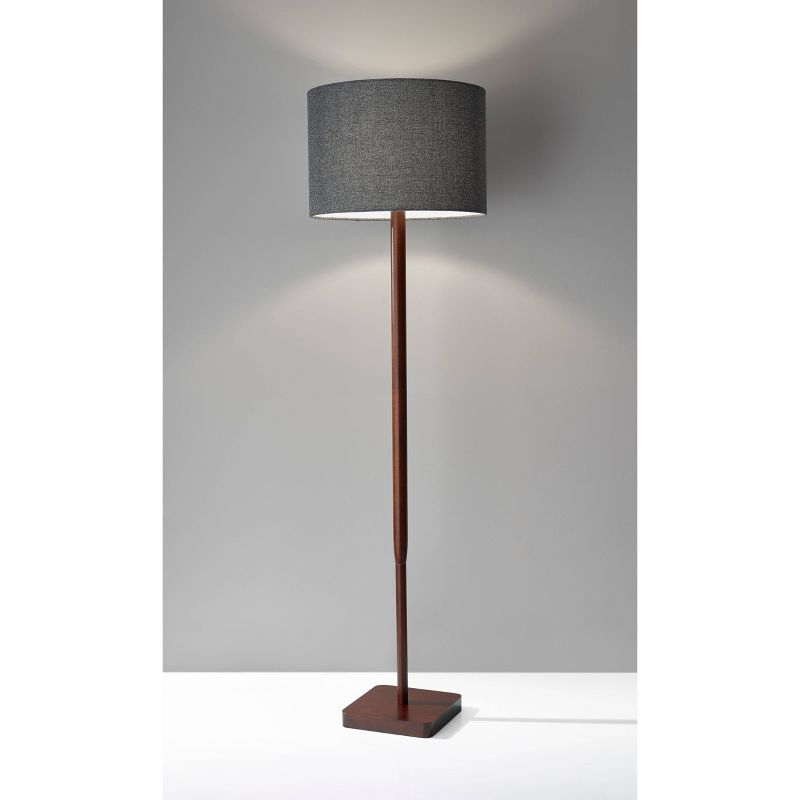 Adesso 58.5" 3-way Ellis Floor Lamp Brown: ETL Listed, Acrylic Shade, Turn Knob Switch