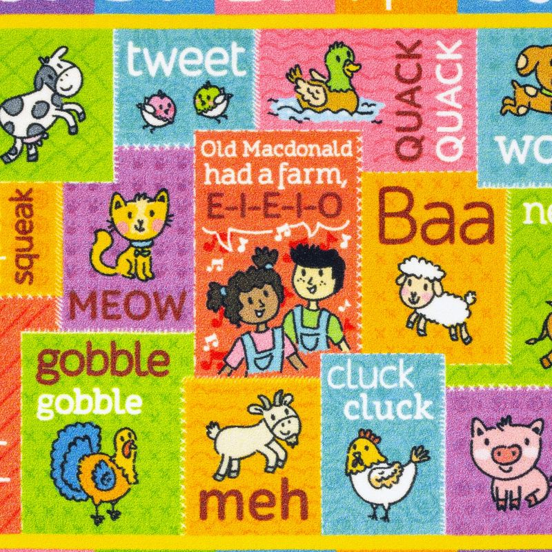 KC CUBS Boy & Girl Kids ABC Alphabet W/ Animals & Sounds Educational Learning & Fun Game Play Nursery Bedroom Classroom Rug Carpet, 5' 3" x 6' 6"