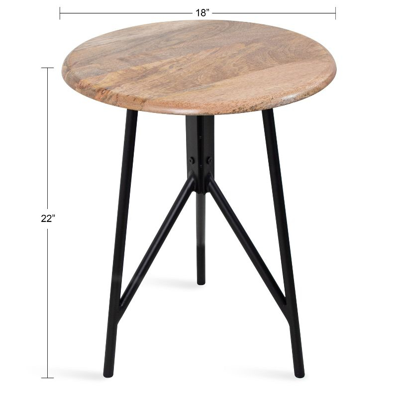 Kate and Laurel Pallson Round Wood Side Table, 18x18x22, Natural