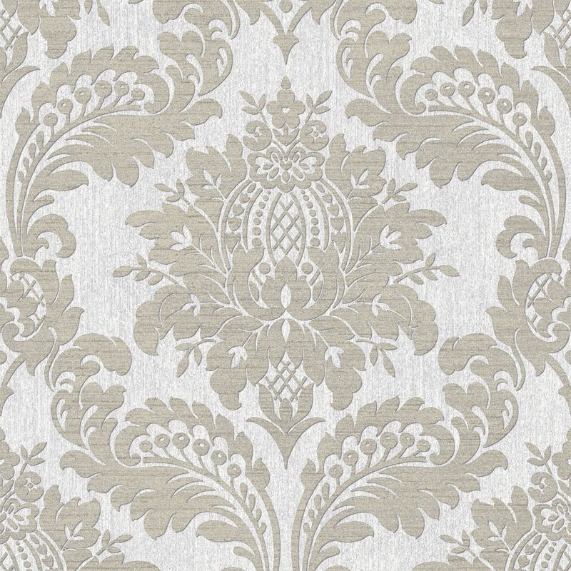 Archive Damask Grey Wallpaper