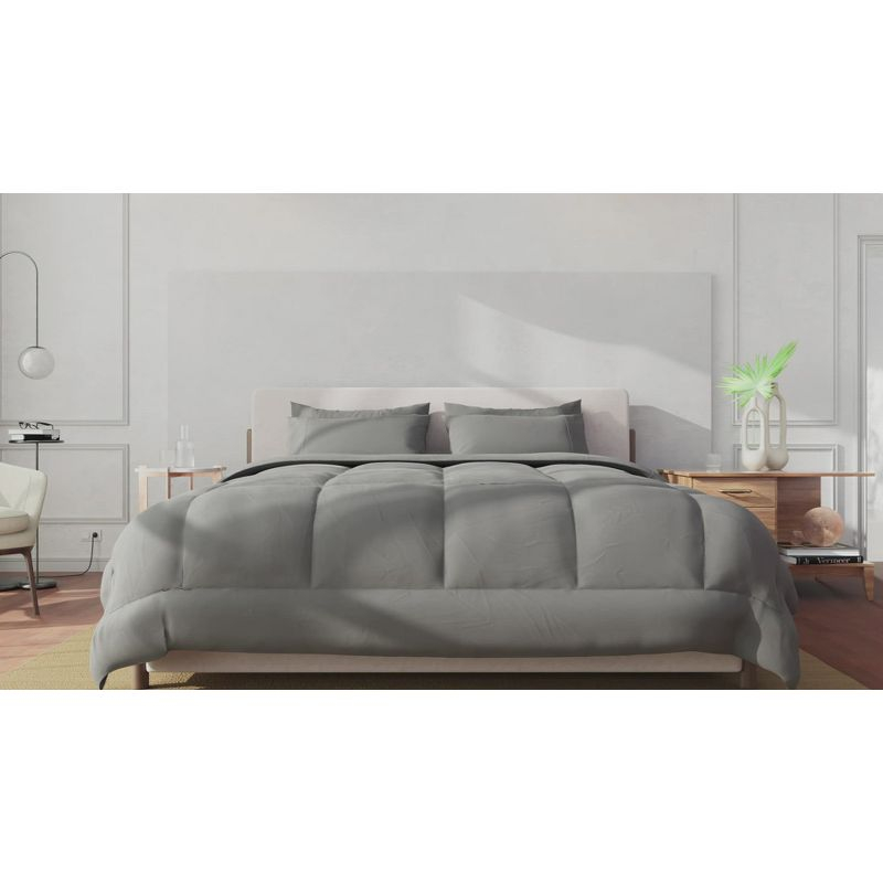 Bed-in-A-Bag Solid Color Comforter & Sheet Set Soft All Season Bedding, Twin XL, Purple