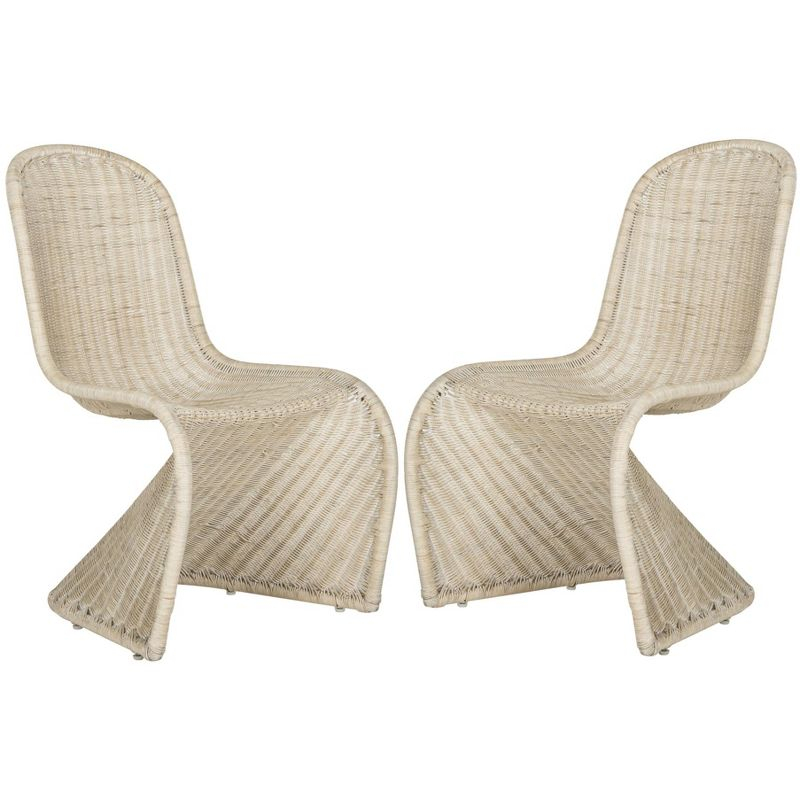 Tana Wicker Side Chair (Set of 2) - SEA8009 - Natural White Wash - Safavieh