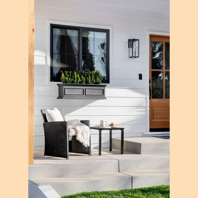 Veradek Brixton Railing Window Box 36" Plastic Planter 2-Pack Black