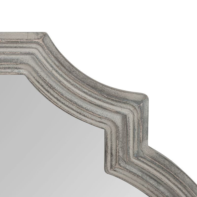 Kate and Laurel Fairbourne Scalloped MDF Full Length Mirror, 20x42, Gray