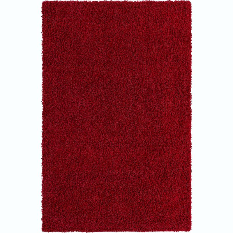 Unique Loom 5' 1 x 8' 0 Solid Shag Cherry Red Area Rug