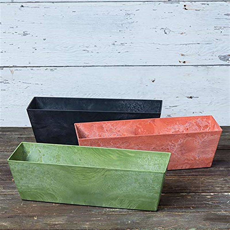 Novelty Artstone Ella Flower Box, Grey, 14.5in