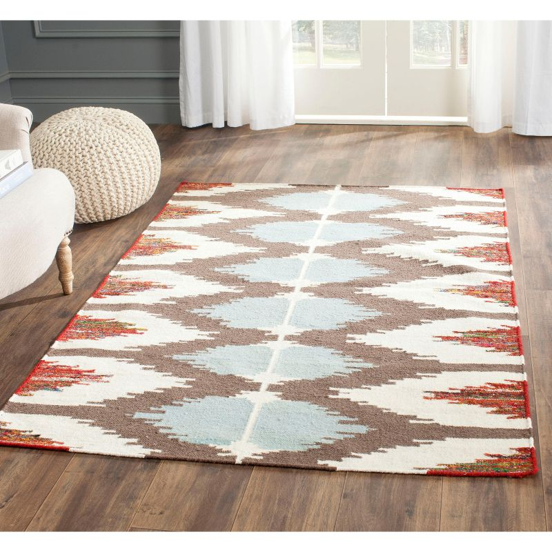 Dhurries DHU647 Hand Woven Flat Weave Indoor Accent Rug - Multi - 3'x5' - Safavieh