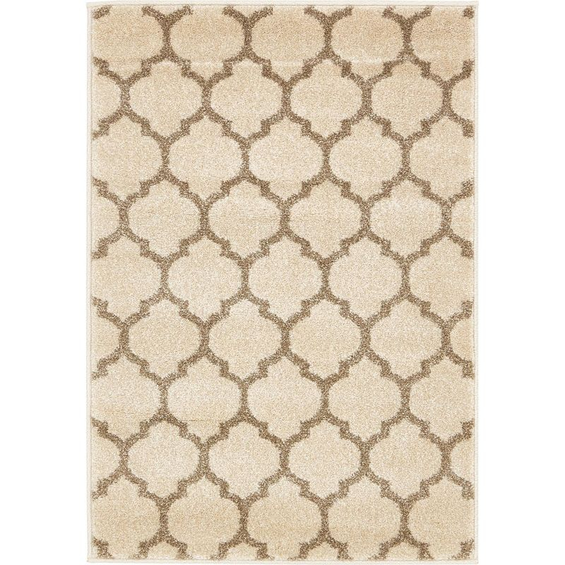 Unique Loom 2' 2 x 3' 1 Trellis Philadelphia Beige and Light Brown Area Rug