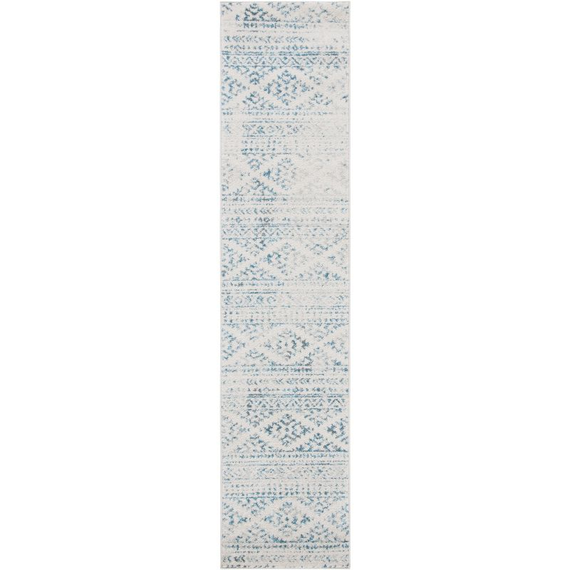 Tulum TUL272 Power Loomed Runner Rug - Ivory/Turquoise - 2'x8' - Safavieh.