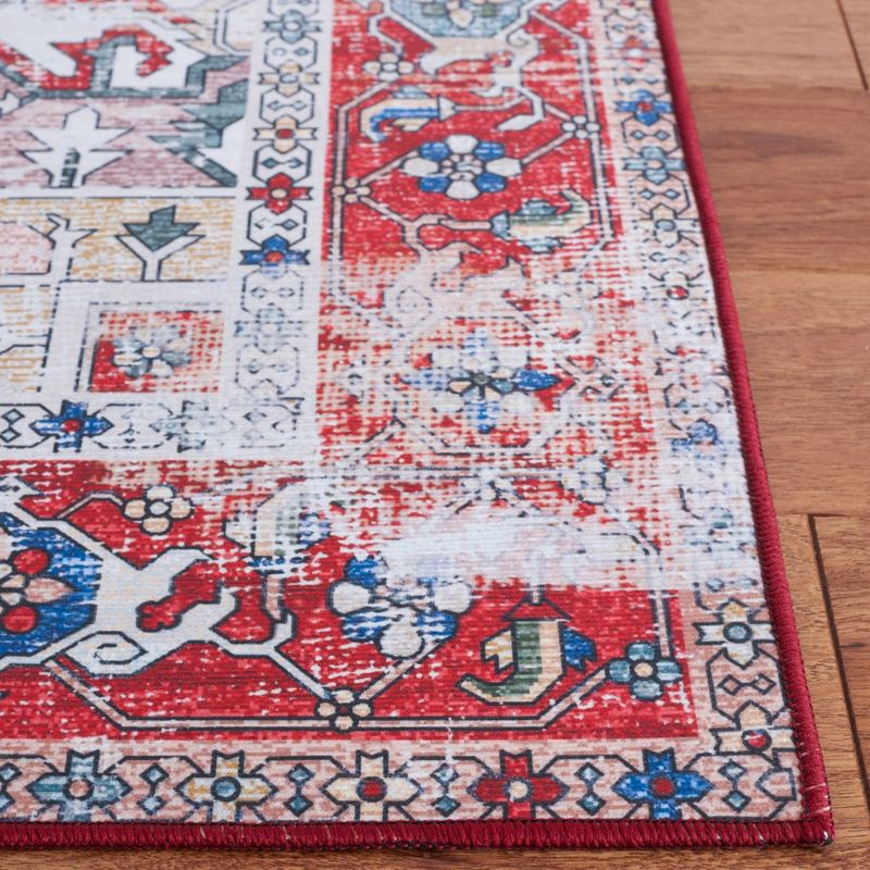 Tucson Vintage Persian TSN102 Power Loomed Machine Washable Skid-Resistant Indoor Runner Rug - Blue/Red - 2'6"x8' - Safavieh