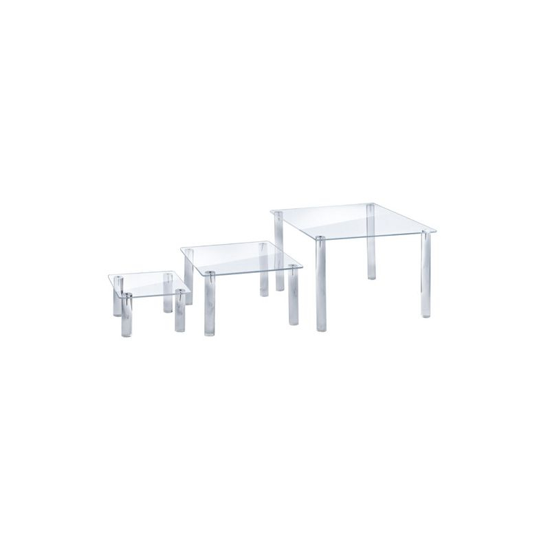Azar Displays 3-Piece Acrylic Square Riser Set