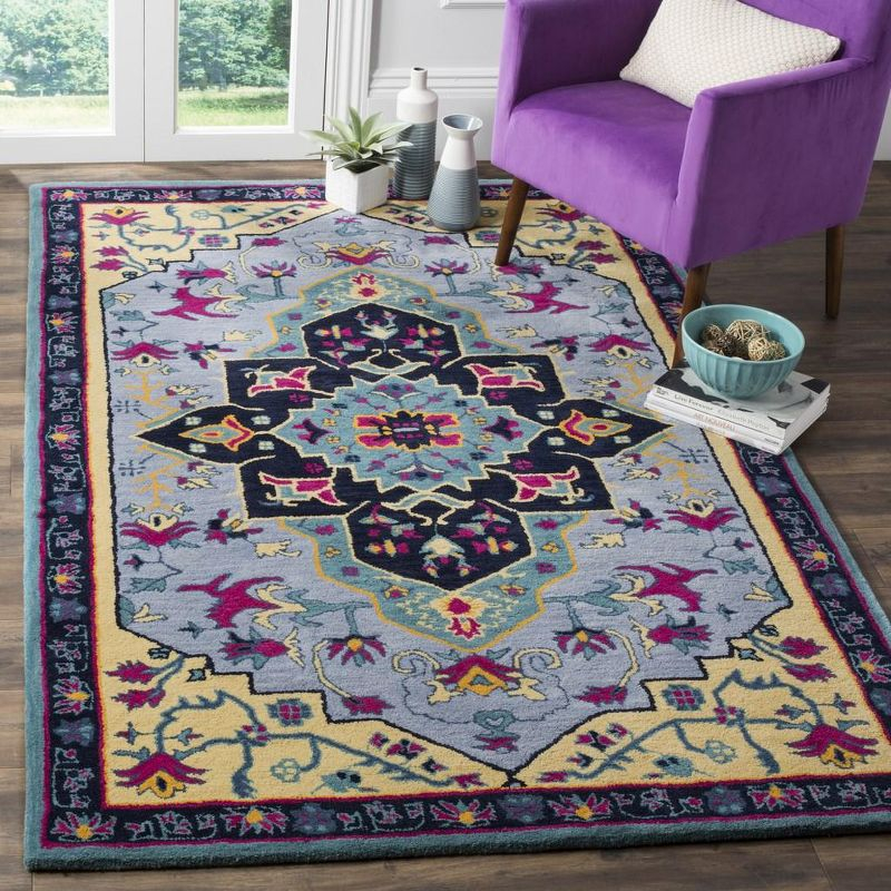 Bellagio BLG506 Hand Tufted Area Rug - Light Blue/Multi - 5'x8' - Safavieh.