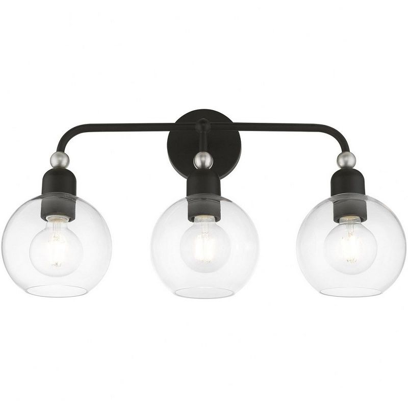 Livex Lighting Downtown 3 - Light Vanity in  Black/Brushed Nickel
