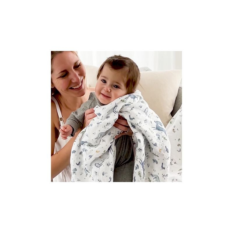 aden + anais Essentials Organic Swaddle Blanket - Animal Kingdom - 4pk