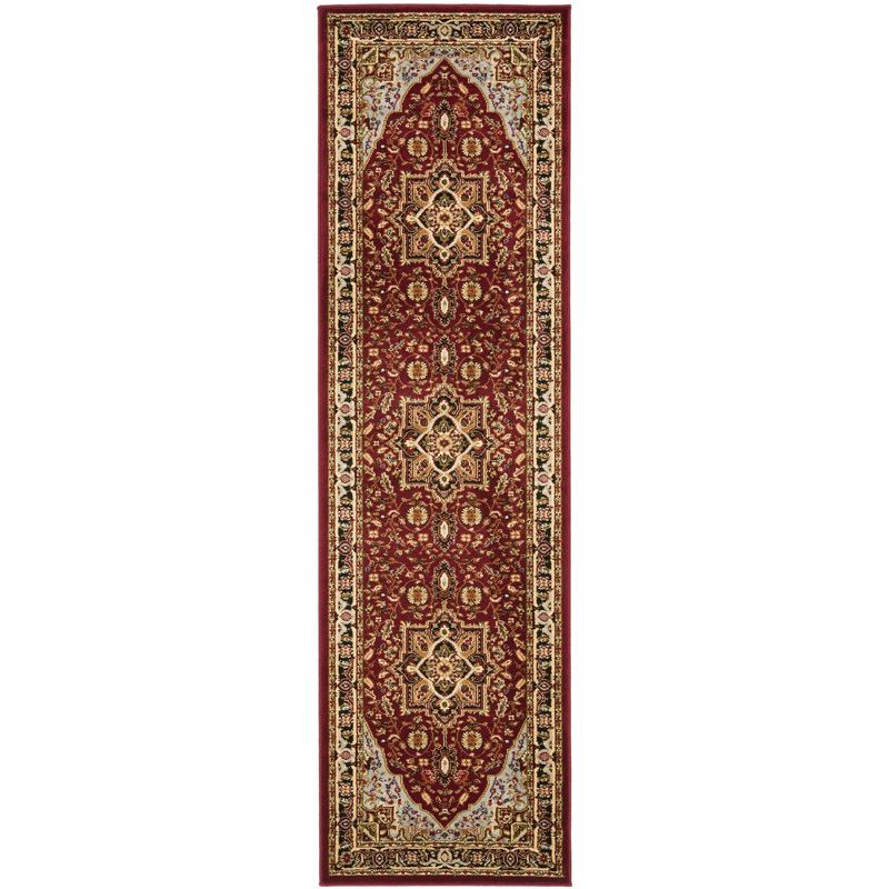 Lyndhurst Heriz LNH330 Power Loomed Runner Rug - Red/Black - 2'3"x8' - Safavieh