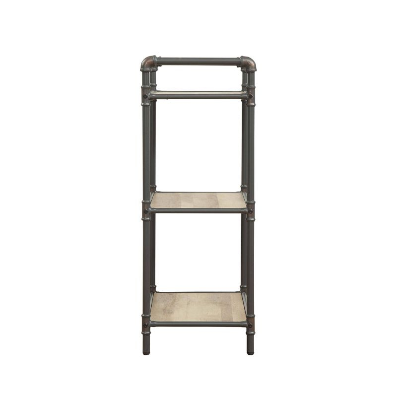 36" Itzel 3 Shelves Bookcase Antique Oak/Sandy Gray - Acme Furniture: Metal Frame, Open Back Design, Assembly Required