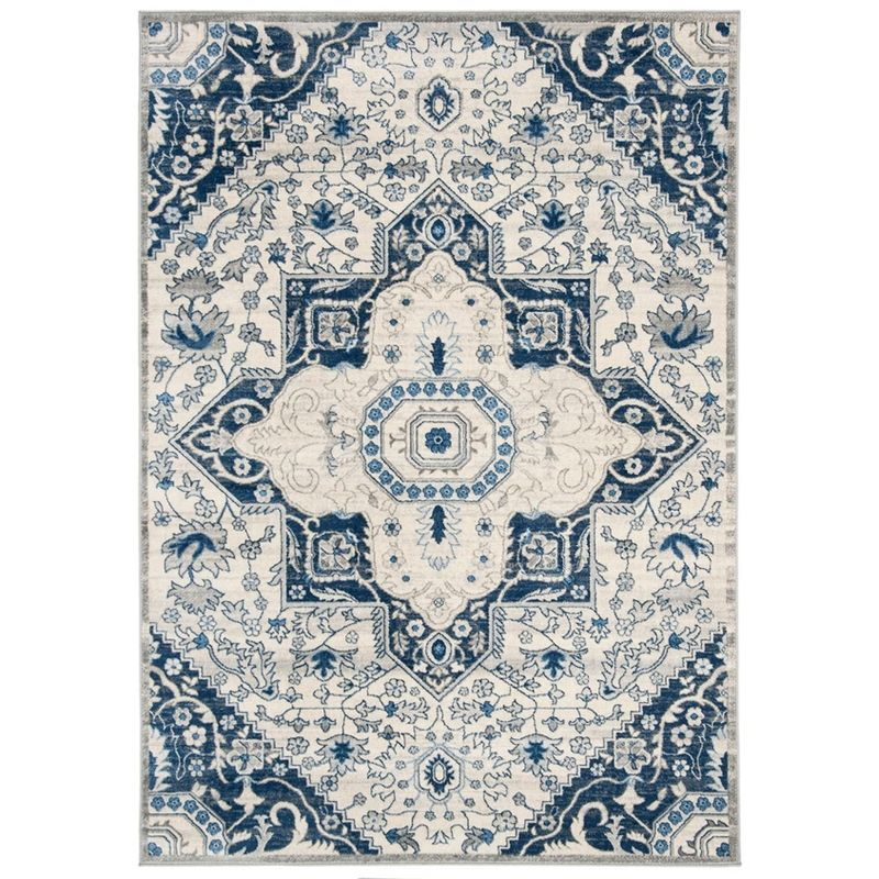 Brentwood BNT816 Power Loomed Indoor Area Rug - Cream/Blue - 9'x12' - Safavieh
