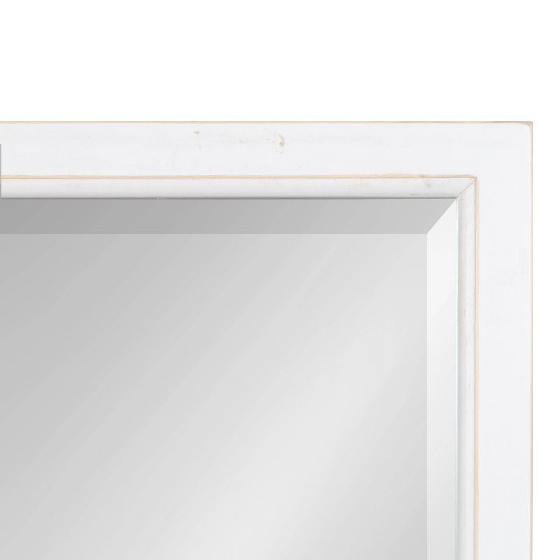 20" x 30" Hogan Wood Framed Decorative Wall Mirror White - Kate & Laurel All Things Decor: Modern Rectangle, No Assembly Required