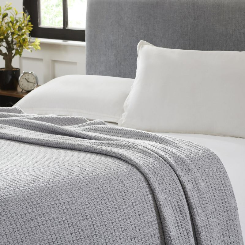Modern Threads 100% Cotton Thermal Blanket, Silver, King/Cal. King