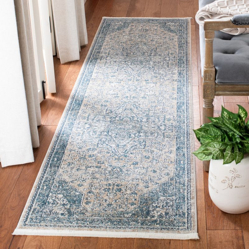 Victoria VIC910 Power Loomed Indoor Accent Rug - Blue/Grey - 2'2"x4' - Safavieh
