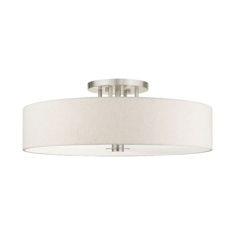 Livex Lighting Meridian 6 - Light Semi-Flush Mount in  Brushed Nickel