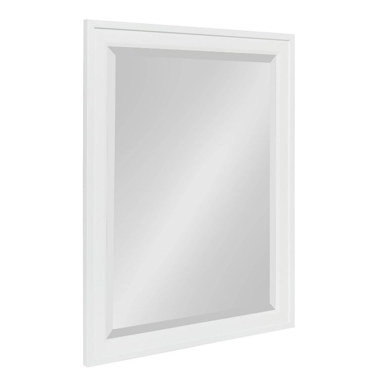 21.5" x 27.5" Bosc Rectangle Wall Mirror White - DesignOvation: Polystyrene Frame, No Assembly Required