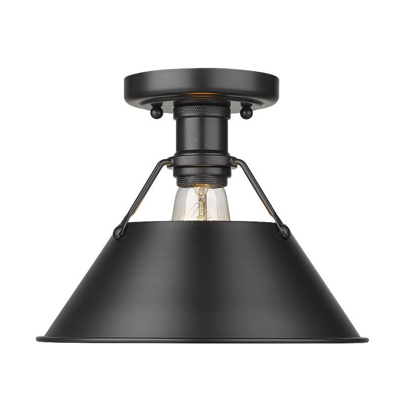 Golden Lighting Orwell 1-Light Flush Mount in Matte Black