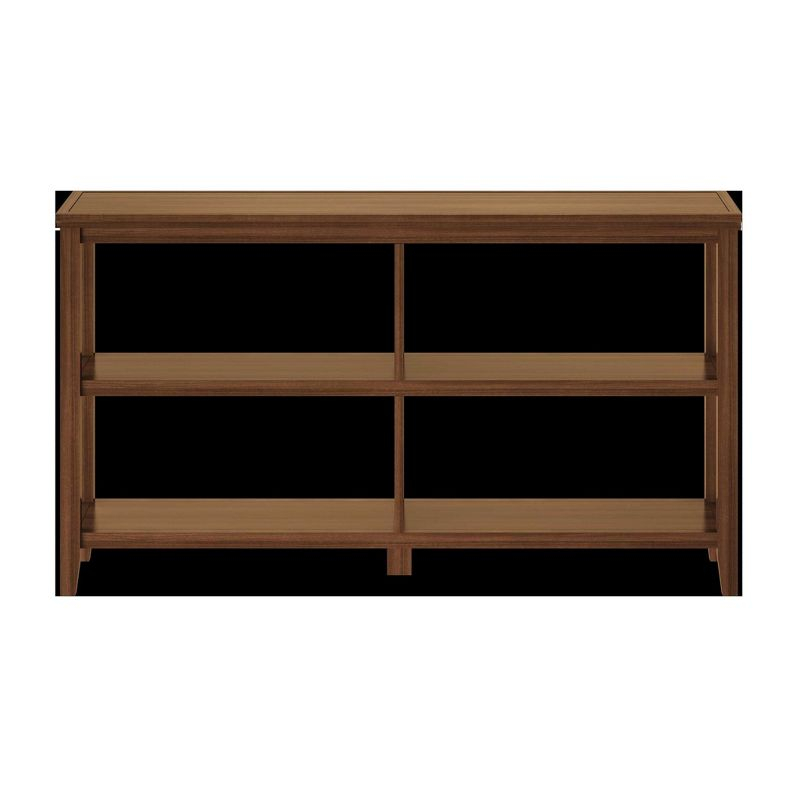 HomeRoots Brown Solid Wood Double Bookcase