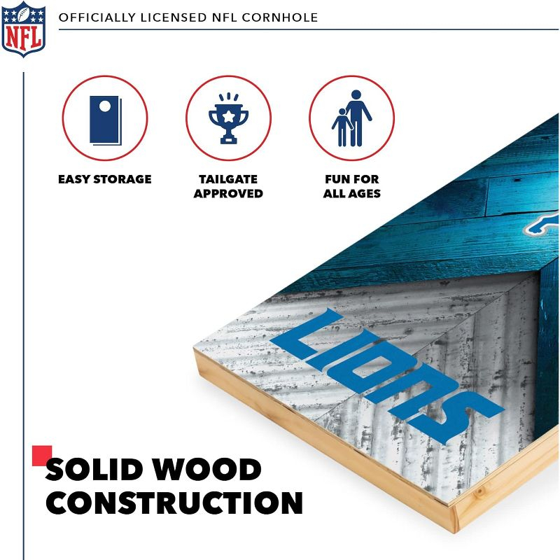 NFL Detroit Lions 2'x4' Wood Cornhole Set