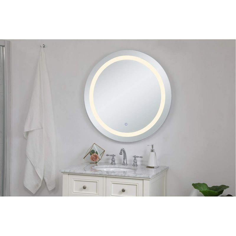 Elegant Lighting Helios 32 inch Hardwired LED mirror with touch sensor and color changing temperature 3000K/4200K/6400K