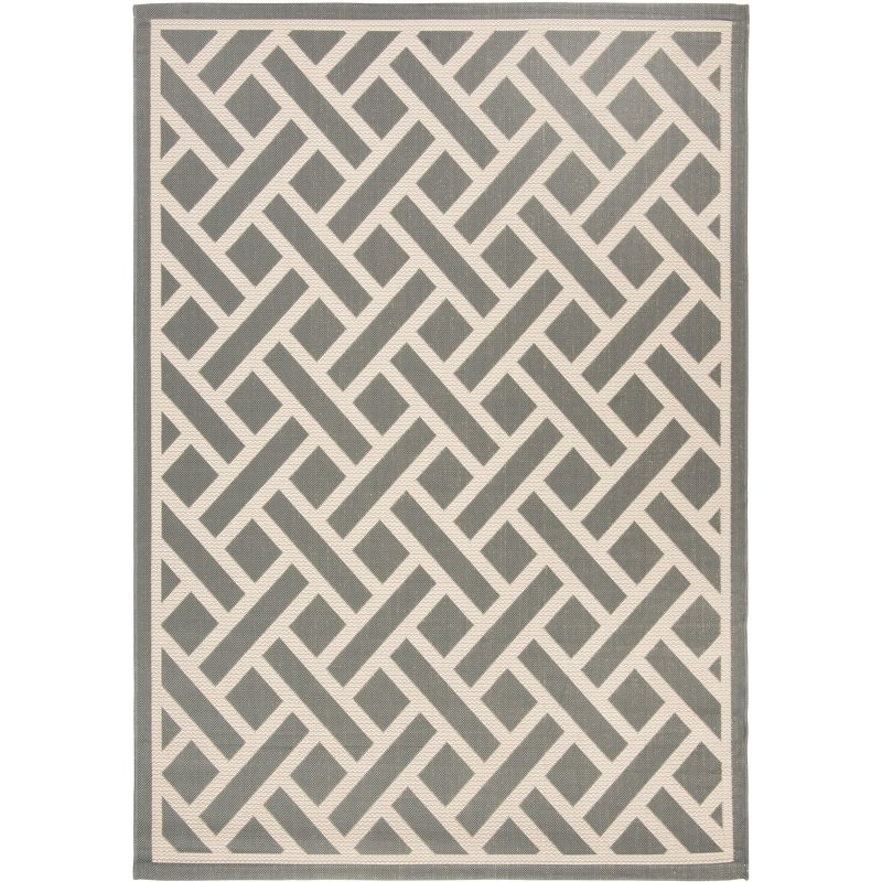 Courtyard CY6306 Power Loomed Indoor/Outdoor Area Rug - Anthracite/Light Beige - 5'3"x7'7" - Safavieh.