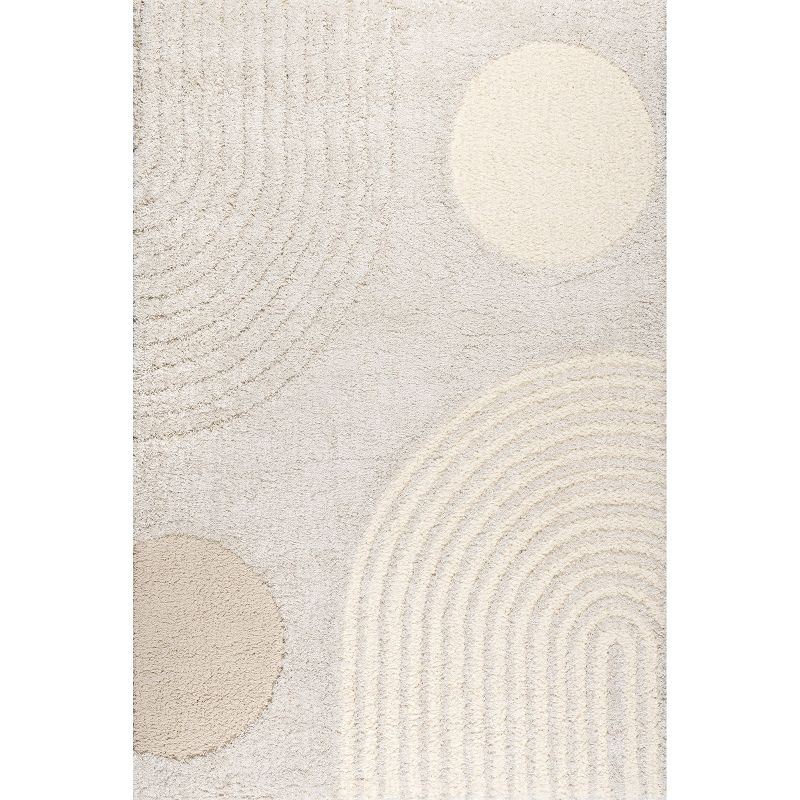 Nuloom Gloria Abstract 8x10 Shag Indoor Area Rug for Living Room Bedroom Dining Room Nursery Kitchen, Beige
