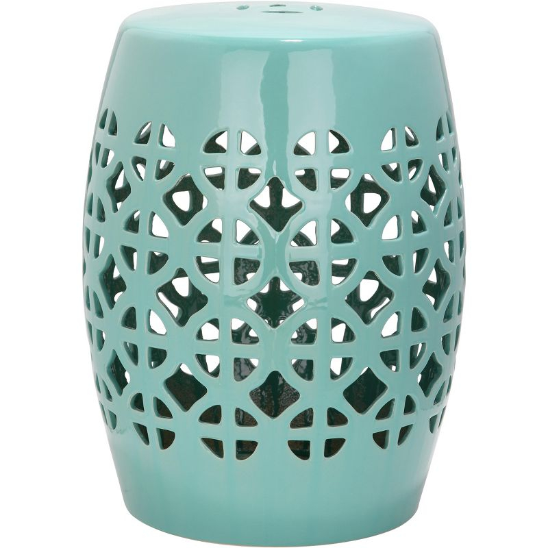 Circle Lattice Garden Stool - Indoor/Outdoor - ACS4508 - Blue - Safavieh