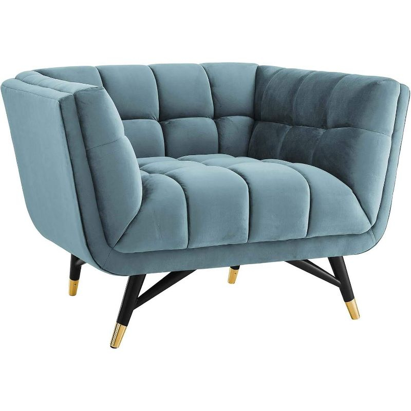 Modway Adept Performance Velvet Armchair Sea Blue