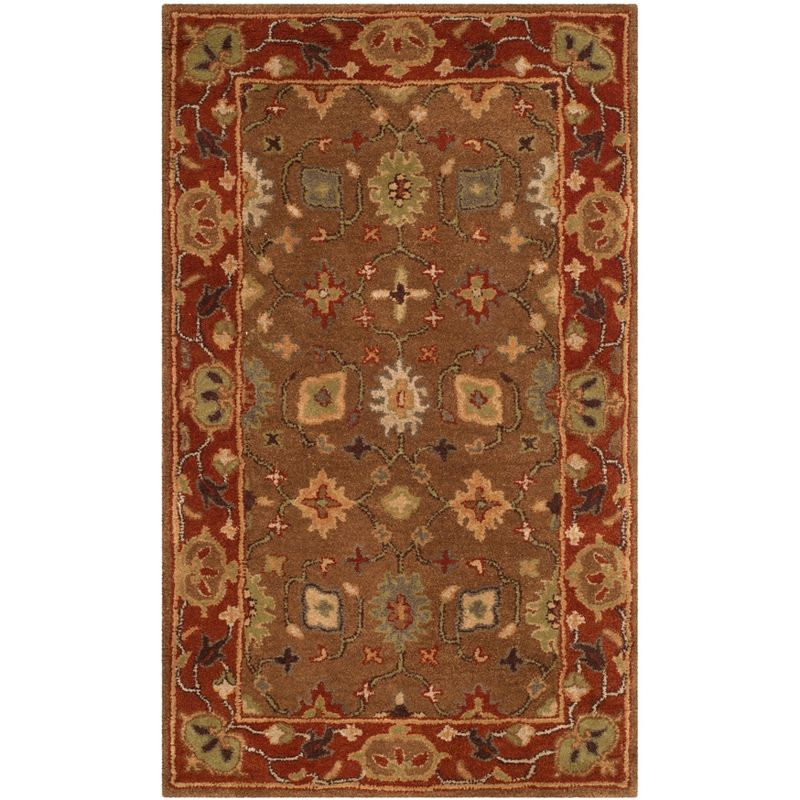 Heritage HG952 Hand Tufted Area Rug - Moss/Rust - 3'x5' - Safavieh.