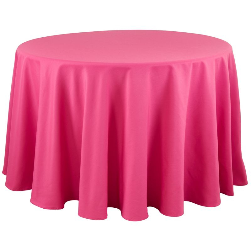 Saro Lifestyle Solid Color Everyday Tablecloth, Fuchsia, 90" Round