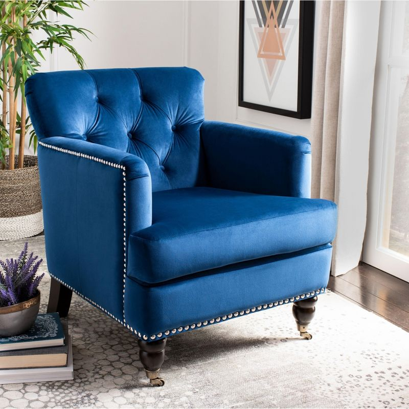 Colin Chair - HUD8212 - Navy/Espresso - Safavieh