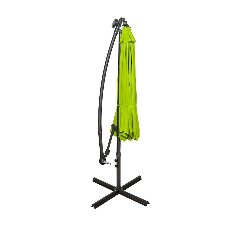 WestinTrends 10 Ft Outdoor Patio Solar LED Cantilever Umbrella, Lime Green