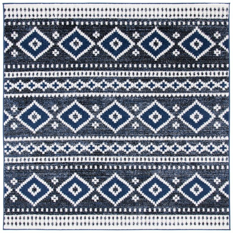 Adirondack ADR277 Power Loomed Area Rug - Dark Grey/Ivory - 6'x6' - Safavieh.