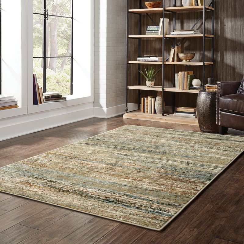 Oriental Weavers Atlas 8037J Gold/ Green Indoor Area Rug - 3'3" x 5'2"