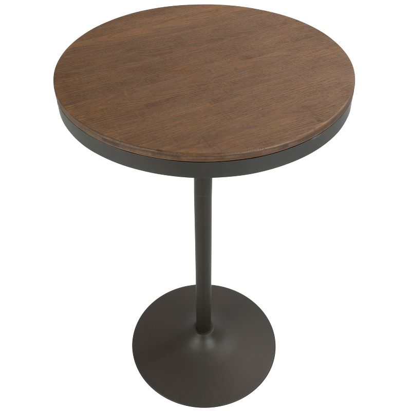 Dakota Industrial Adjustable Bar Dining Table Set Gray/Brown - LumiSource