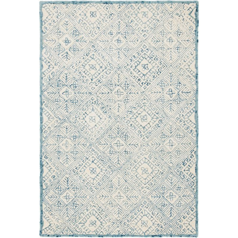 Glamour GLM660 Hand Tufted Indoor Area Rug - Blue/Ivory - 4'x6' - Safavieh