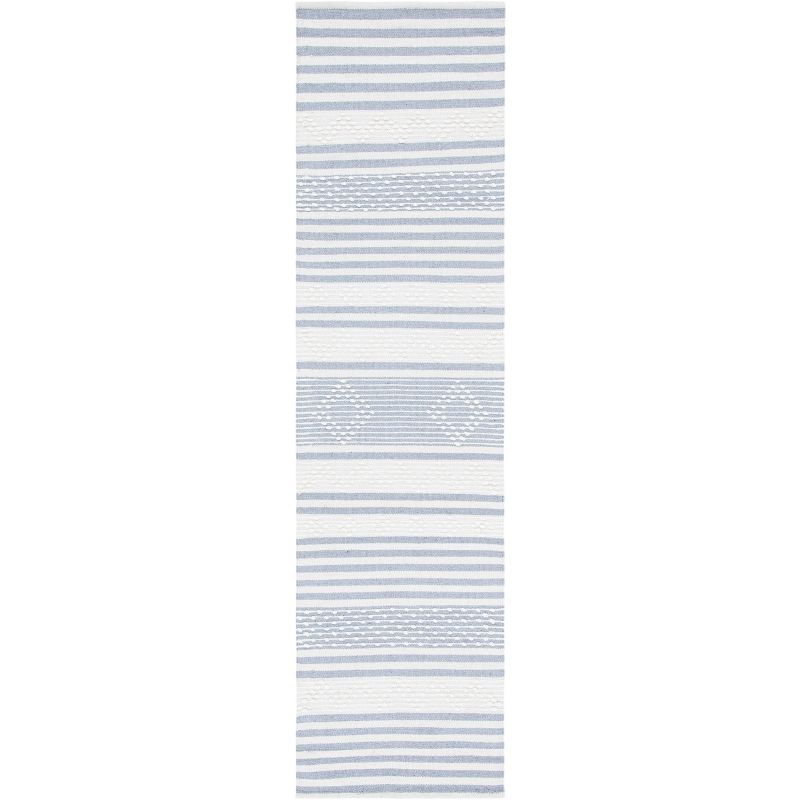 Striped Kilim STK511 Hand Woven Runner Rug - Silver/Ivory - 2'3"x9' - Safavieh.