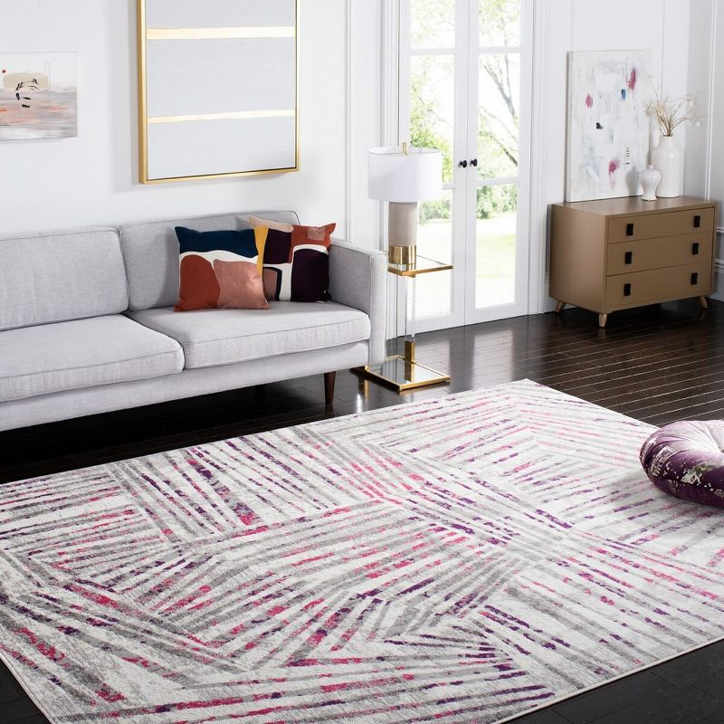 Skyler SKY191 Power Loomed Indoor Area Rug - Grey/Pink - 8'x10' - Safavieh