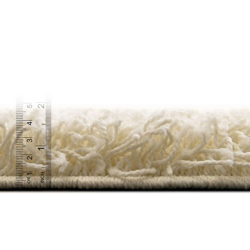 Unique Loom 3' 3 x 5' 3 Solid Shag Pure Ivory Area Rug