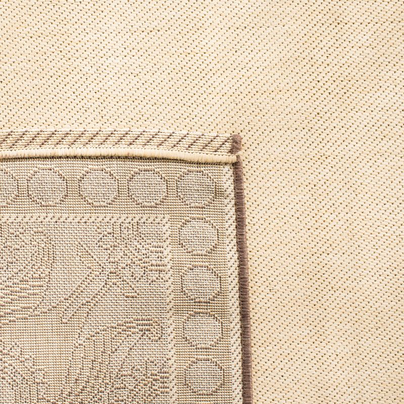 Courtyard CY2965 Power Loomed Indoor/Outdoor Area Rug - Natural/Chocolate - 5'3"x7'7" - Safavieh.