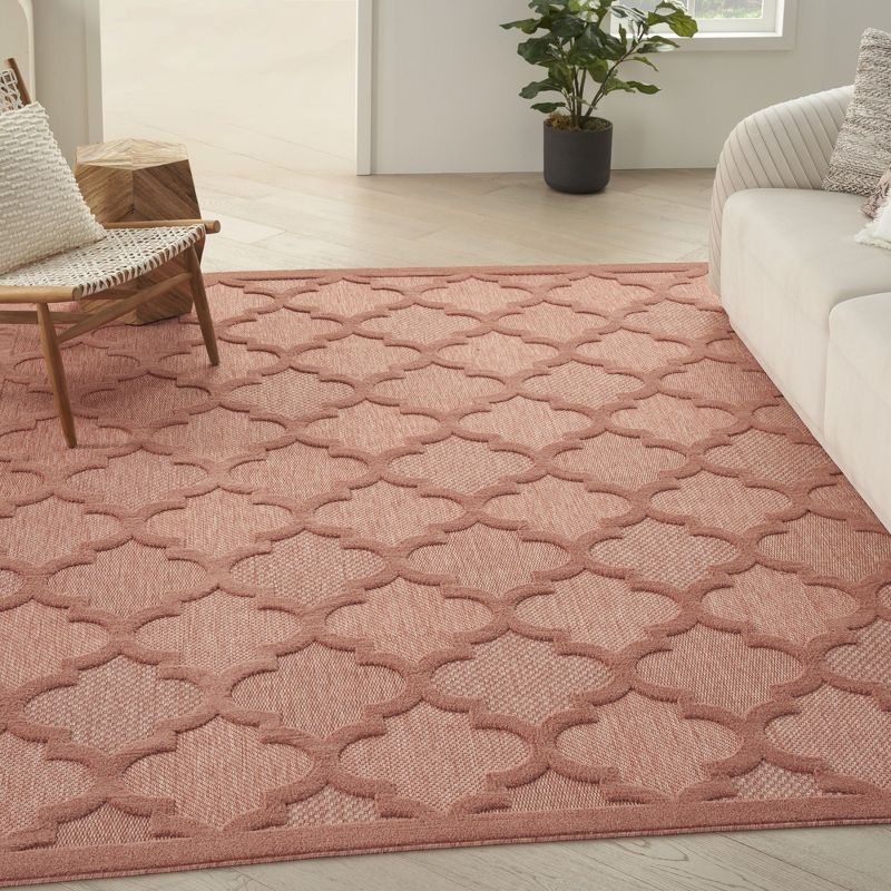 Nourison Easy Care 8' x 10' Coral/Orange Indoor/Outdoor Rug