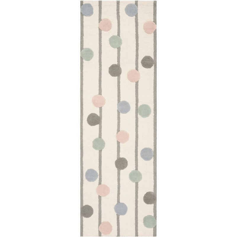 Safavieh Kids Confetti SFK909 Hand Tufted Indoor Runner Rug - Ivory/Multi - 2'6"x8' - Safavieh