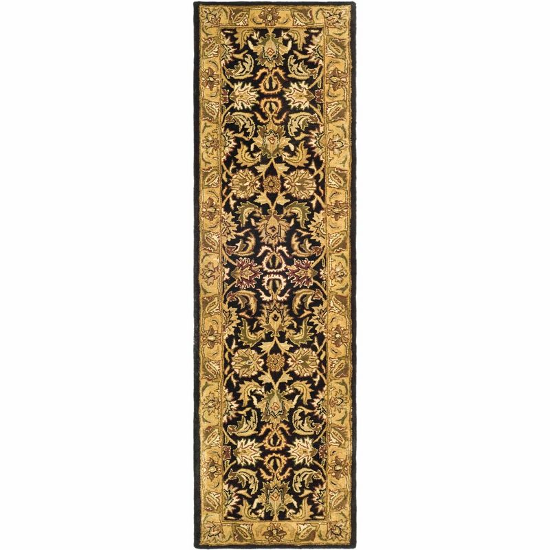 Classic CL252 Hand Tufted Runner Rug - Black/Gold - 2'3"x8' - Safavieh.