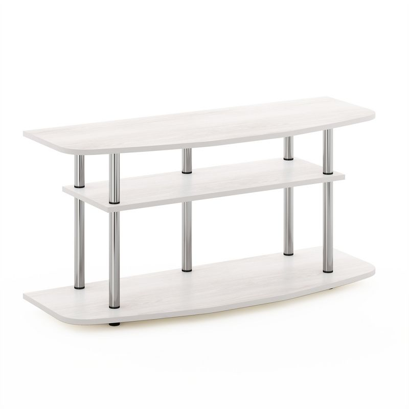 Furinno 3-Tier No Tools TV Stand Entertainment Center Hold up to 46" TV White Oak